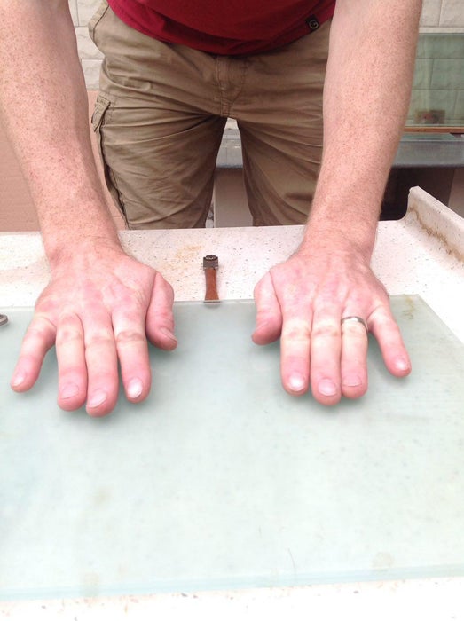 Een stuk glas om glas te snijden