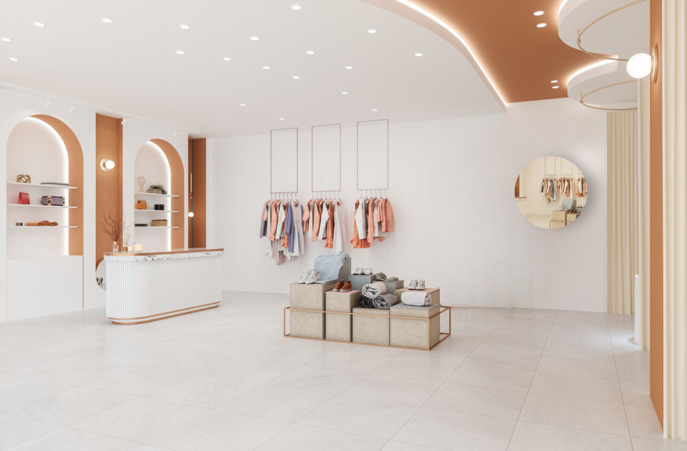 Passpiegel rond brons - 70 cm