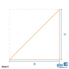 Model 11 - gehard glas driehoek links aflopend