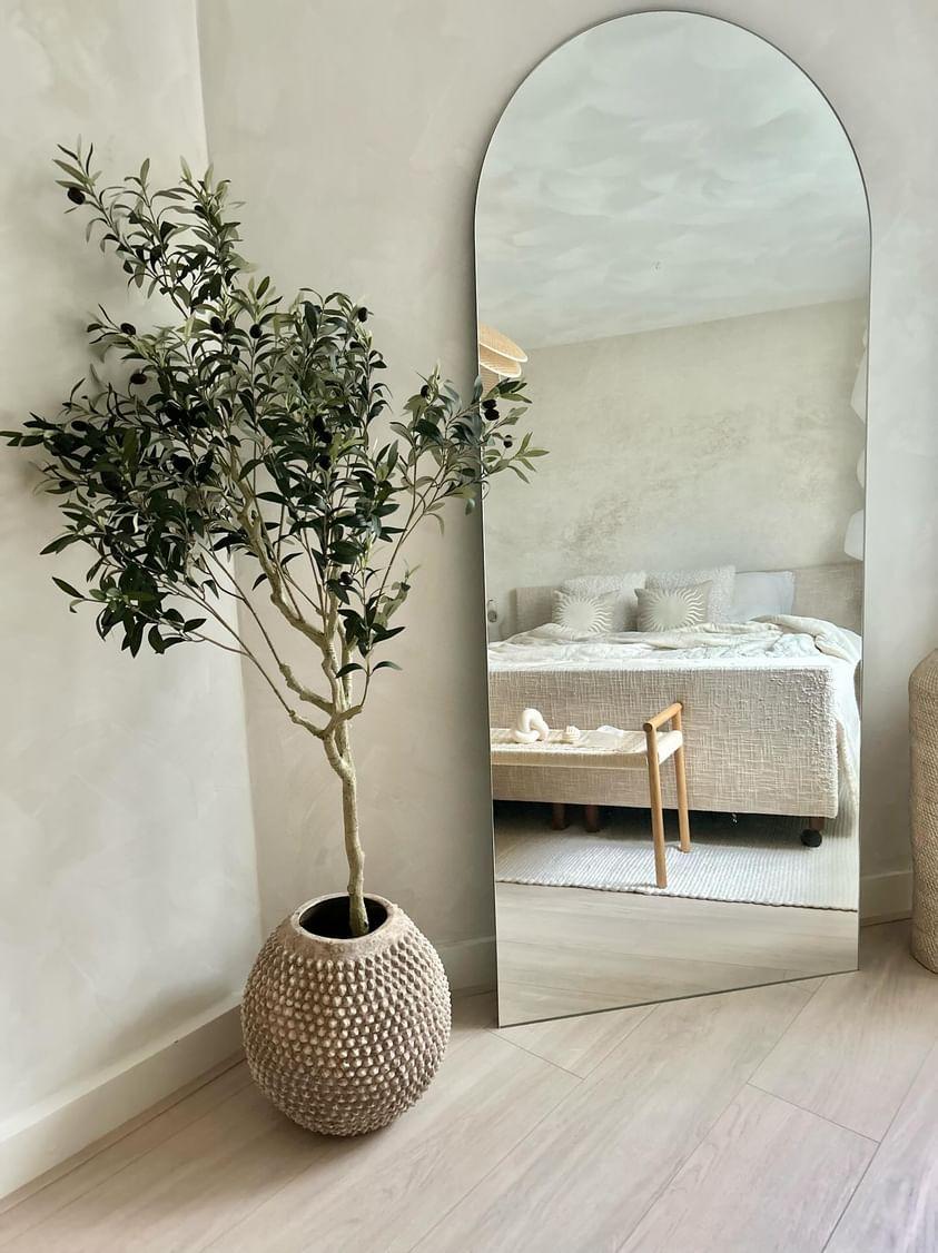 Scandinavische spiegel verzilverd staand