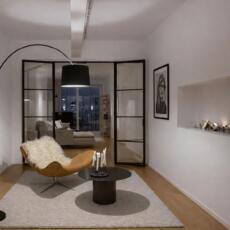 Gehard glas voor binnendeuren in een woonkamer