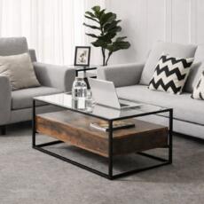 Glazen salontafel blad in woonkamer