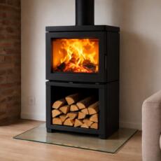 Hittebestendige glasplaat voor een kachel