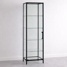 Vitrinekast met glazen planken en wanden