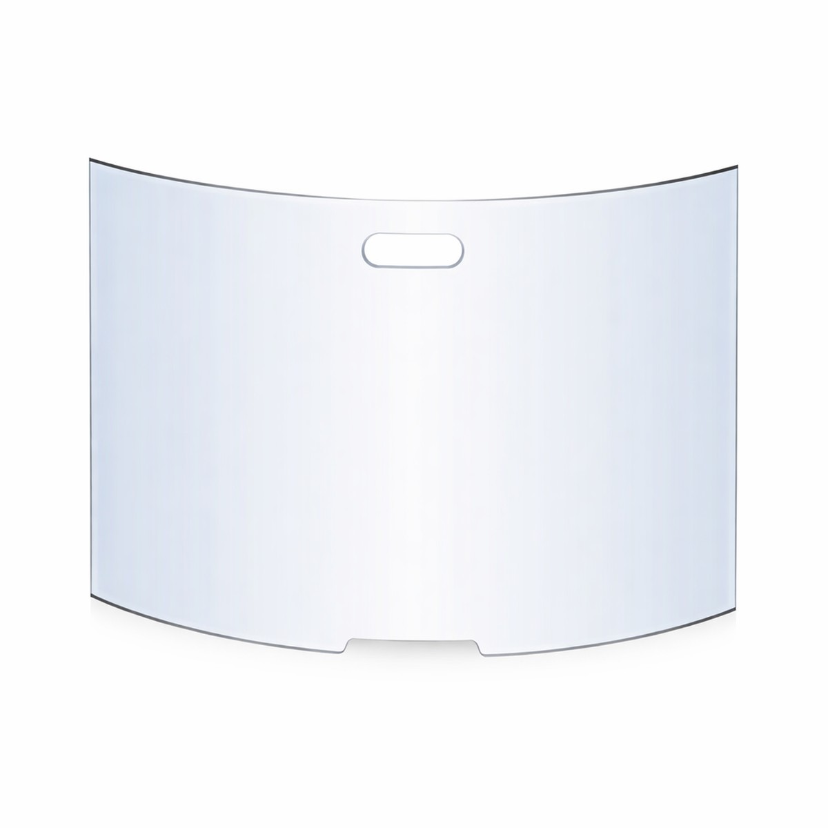 Gebogen glazen haardscherm voor bescherming tegen vonken en hitte