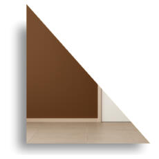 Driehoek rechts aflopende spiegel ingezoomd