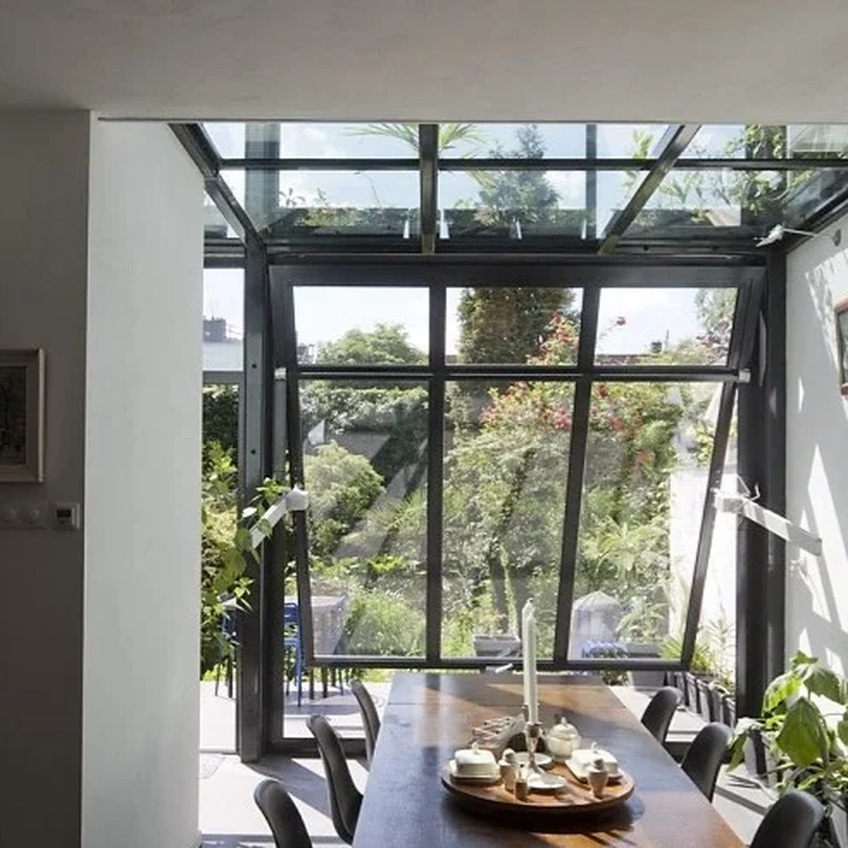 Thermopane glas in moderne serre