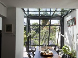 Gelaagd glas voor een overkapping