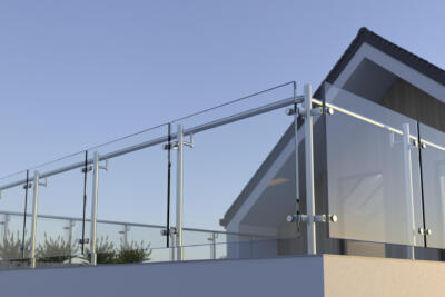 Een glazen balustrade