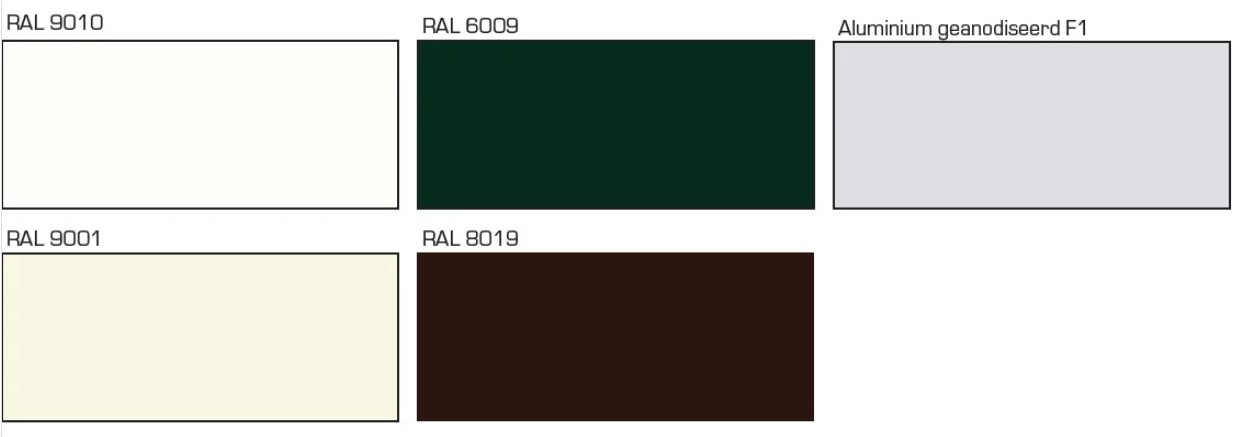 Verschillende RAL kleuren
