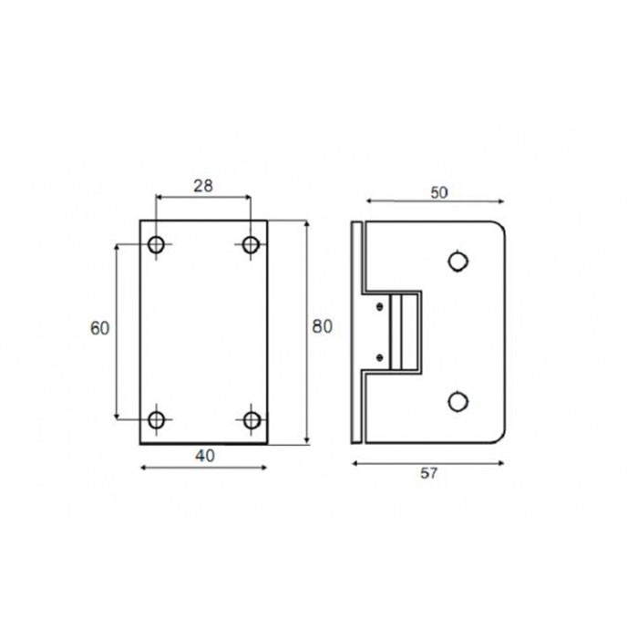 Technische tekening scharnier