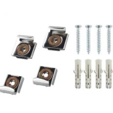 Complete set spiegelklemmen voorzien van schroeven en pluggen