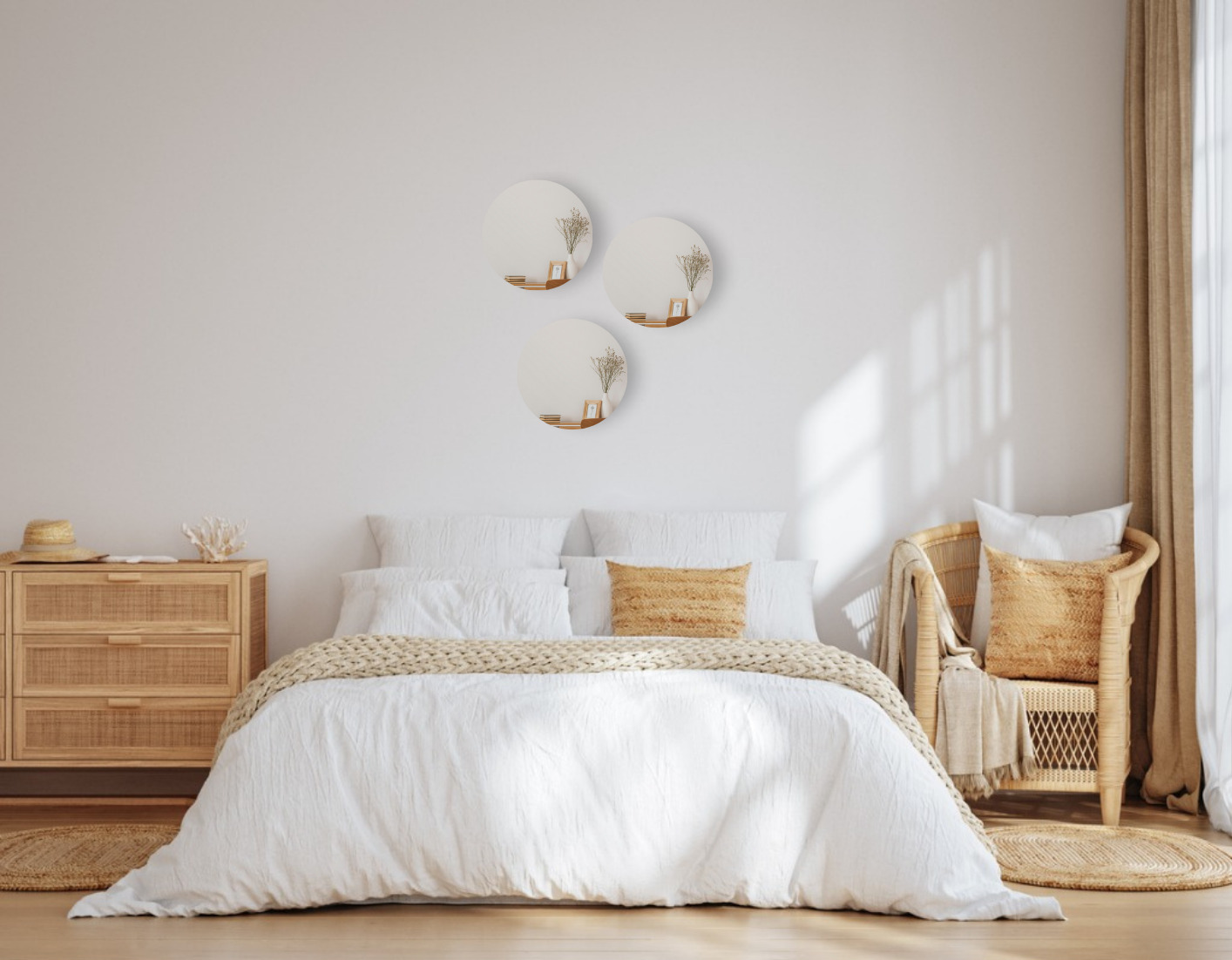 Kleine spiegel op maat - in de slaapkamer - verzilverd 20 cm