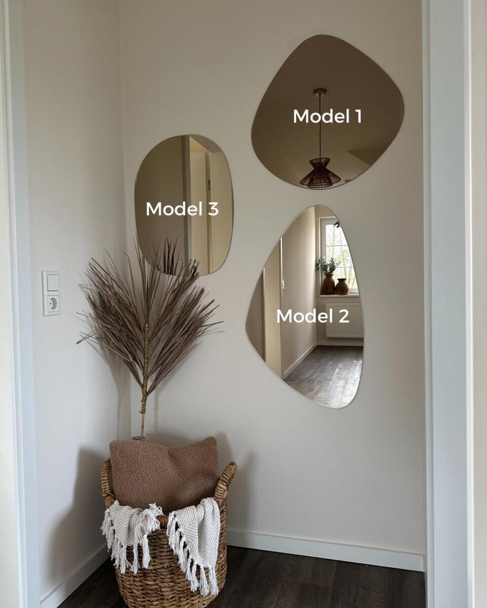 Organische spiegels, model 1,2 en 3 duidelijk weergegeven