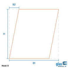 Model 13 - spiegel parallellogram schuin rechts