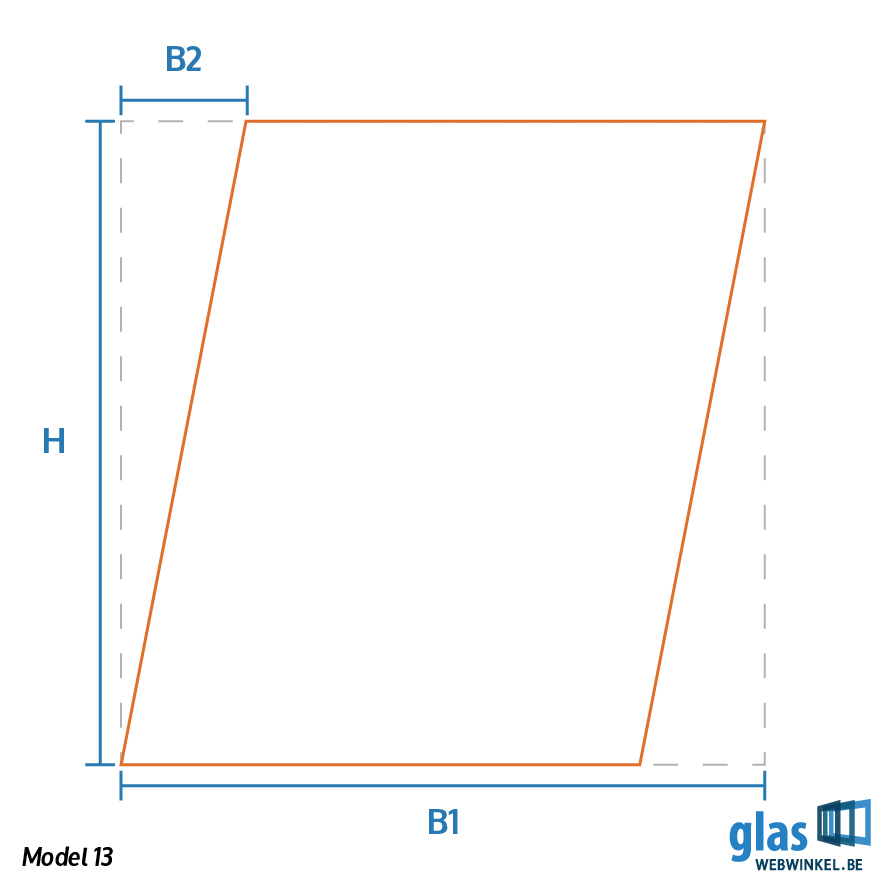 Model 13 - spiegel parallellogram schuin rechts