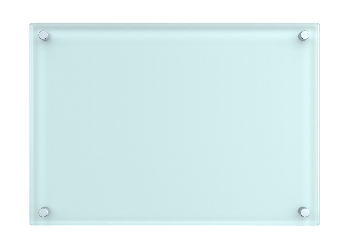 Transparant gehard glas als whiteboard, met bevestiging